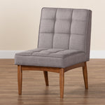 Load image into Gallery viewer, Baxton Studio Sanford Mid-Century Modern Grey Fabric Upholstered And Walnut Brown Finished Wood Dining Chair
