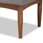 Load image into Gallery viewer, BAXTON STUDIO SANFORD MID-CENTURY MODERN GREY FABRIC UPHOLSTERED AND WALNUT BROWN FINISHED WOOD DINING BENCH
