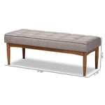 Load image into Gallery viewer, Baxton Studio Sanford Mid-Century Modern Grey Fabric Upholstered And Walnut Brown Finished Wood Dining Bench
