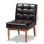 Load image into Gallery viewer, Baxton Studio Sanford Mid-Century Modern Dark Brown Faux Leather Upholstered And Walnut Brown Finished Wood Dining Chair
