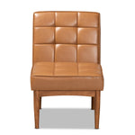 Load image into Gallery viewer, Baxton Studio Sanford Mid-Century Modern Tan Faux Leather Upholstered And Walnut Brown Finished Wood Dining Chair
