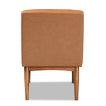 Load image into Gallery viewer, Baxton Studio Sanford Mid-Century Modern Tan Faux Leather Upholstered And Walnut Brown Finished Wood Dining Chair
