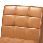 Load image into Gallery viewer, Baxton Studio Sanford Mid-Century Modern Tan Faux Leather Upholstered And Walnut Brown Finished Wood Dining Chair
