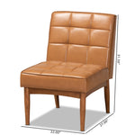 Load image into Gallery viewer, Baxton Studio Sanford Mid-Century Modern Tan Faux Leather Upholstered And Walnut Brown Finished Wood Dining Chair
