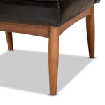 Load image into Gallery viewer, BAXTON STUDIO DAYMOND MID-CENTURY MODERN DARK BROWN FAUX LEATHER UPHOLSTERED AND WALNUT BROWN FINISHED WOOD DINING CHAIR
