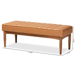 Load image into Gallery viewer, Baxton Studio Daymond Mid-Century Modern Tan Faux Leather Upholstered And Walnut Brown Finished Wood Dining Bench
