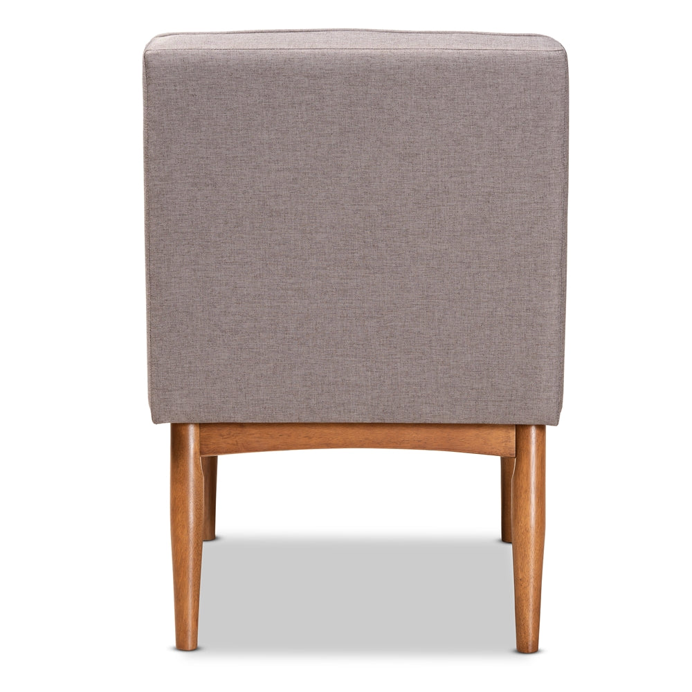 Baxton Studio Riordan Mid-Century Modern Grey Fabric Upholstered And Walnut Brown Finished Wood Dining Chair