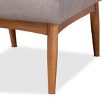 Load image into Gallery viewer, BAXTON STUDIO RIORDAN MID-CENTURY MODERN GREY FABRIC UPHOLSTERED AND WALNUT BROWN FINISHED WOOD DINING CHAIR
