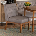 Load image into Gallery viewer, Baxton Studio Riordan Mid-Century Modern Grey Fabric Upholstered And Walnut Brown Finished Wood Dining Chair
