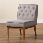 Load image into Gallery viewer, Baxton Studio Riordan Mid-Century Modern Grey Fabric Upholstered And Walnut Brown Finished Wood Dining Chair
