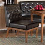 Load image into Gallery viewer, Baxton Studio Riordan Mid-Century Modern Dark Brown Faux Leather Upholstered And Walnut Brown Finished Wood Dining Chair
