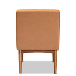 Load image into Gallery viewer, Baxton Studio Riordan Mid-Century Modern Tan Faux Leather Upholstered And Walnut Brown Finished Wood Dining Chair
