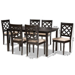 Load image into Gallery viewer, Baxton Studio Ramiro Modern And Contemporary Sand Fabric Upholstered And Dark Brown Finished Wood 7-Piece Dining Set
