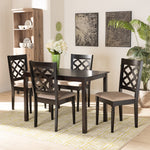 Load image into Gallery viewer, Baxton Studio Ramiro Modern And Contemporary Sand Fabric Upholstered And Dark Brown Finished Wood 5-Piece Dining Set
