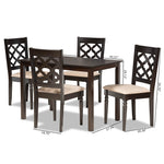 Load image into Gallery viewer, Baxton Studio Ramiro Modern And Contemporary Sand Fabric Upholstered And Dark Brown Finished Wood 5-Piece Dining Set
