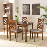 Load image into Gallery viewer, Baxton Studio Ramiro Modern And Contemporary Grey Fabric Upholstered And Walnut Brown Finished Wood 5-Piece Dining Set
