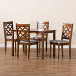 Load image into Gallery viewer, Baxton Studio Ramiro Modern And Contemporary Grey Fabric Upholstered And Walnut Brown Finished Wood 5-Piece Dining Set
