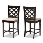 Load image into Gallery viewer, Baxton Studio Ramiro Modern And Contemporary Transitional Sand Fabric Upholstered And Dark Brown Finished Wood 2-Piece Counter Stool Set
