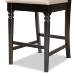 Load image into Gallery viewer, BAXTON STUDIO RAMIRO MODERN AND CONTEMPORARY TRANSITIONAL SAND FABRIC UPHOLSTERED AND DARK BROWN FINISHED WOOD 2-PIECE COUNTER STOOL SET
