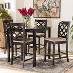 Load image into Gallery viewer, Baxton Studio Ramiro Modern And Contemporary Transitional Sand Fabric Upholstered And Dark Brown Finished Wood 5-Piece Pub Set
