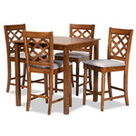 Load image into Gallery viewer, Baxton Studio Ramiro Modern And Contemporary Transitional Grey Fabric Upholstered And Walnut Brown Finished Wood 5-Piece Pub Set
