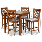 Load image into Gallery viewer, Baxton Studio Ramiro Modern And Contemporary Transitional Grey Fabric Upholstered And Walnut Brown Finished Wood 5-Piece Pub Set
