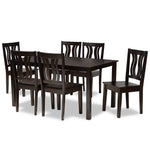 Load image into Gallery viewer, Baxton Studio Zamira Modern And Contemporary Transitional Dark Brown Finished Wood 7-Piece Dining Set
