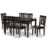 Load image into Gallery viewer, Baxton Studio Zamira Modern And Contemporary Transitional Dark Brown Finished Wood 7-Piece Dining Set
