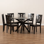 Load image into Gallery viewer, Baxton Studio Mare Modern And Contemporary Transitional Dark Brown Finished Wood 7-Piece Dining Set
