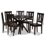 Load image into Gallery viewer, Baxton Studio Mare Modern And Contemporary Transitional Dark Brown Finished Wood 7-Piece Dining Set
