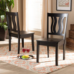 Load image into Gallery viewer, Baxton Studio Fenton Modern And Contemporary Transitional Dark Brown Finished Wood 2-Piece Dining Chair Set
