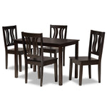 Load image into Gallery viewer, Baxton Studio Zamira Modern And Contemporary Transitional Dark Brown Finished Wood 5-Piece Dining Set
