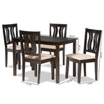 Load image into Gallery viewer, Baxton Studio Fenton Modern And Contemporary Sand Fabric Upholstered And Dark Brown Finished Wood 5-Piece Dining Set
