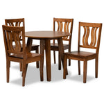 Load image into Gallery viewer, Baxton Studio Anesa Modern And Contemporary Transitional Walnut Brown Finished Wood 5-Piece Dining Set
