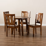 Load image into Gallery viewer, Baxton Studio Anesa Modern And Contemporary Transitional Walnut Brown Finished Wood 5-Piece Dining Set
