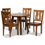 Load image into Gallery viewer, Baxton Studio Anesa Modern And Contemporary Transitional Walnut Brown Finished Wood 5-Piece Dining Set
