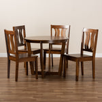 Load image into Gallery viewer, Baxton Studio Elodia Modern And Contemporary Transitional Walnut Brown Finished Wood 5-Piece Dining Set
