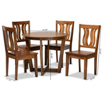 Load image into Gallery viewer, Baxton Studio Elodia Modern And Contemporary Transitional Walnut Brown Finished Wood 5-Piece Dining Set
