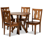 Load image into Gallery viewer, Baxton Studio Noelia Modern And Contemporary Transitional Walnut Brown Finished Wood 5-Piece Dining Set
