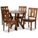 Load image into Gallery viewer, Baxton Studio Noelia Modern And Contemporary Transitional Walnut Brown Finished Wood 5-Piece Dining Set
