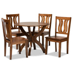 Load image into Gallery viewer, Baxton Studio Karla Modern And Contemporary Transitional Walnut Brown Finished Wood 5-Piece Dining Set
