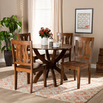 Load image into Gallery viewer, Baxton Studio Karla Modern And Contemporary Transitional Walnut Brown Finished Wood 5-Piece Dining Set
