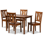 Load image into Gallery viewer, Baxton Studio Zamira Modern And Contemporary Transitional Walnut Brown Finished Wood 5-Piece Dining Set
