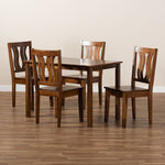 Load image into Gallery viewer, Baxton Studio Zamira Modern And Contemporary Transitional Walnut Brown Finished Wood 5-Piece Dining Set
