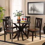 Load image into Gallery viewer, Baxton Studio Mare Modern And Contemporary Transitional Two-Tone Dark Brown And Walnut Brown Finished Wood 5-Piece Dining Set
