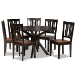 Load image into Gallery viewer, Baxton Studio Mare Modern And Contemporary Transitional Two-Tone Dark Brown And Walnut Brown Finished Wood 7-Piece Dining Set
