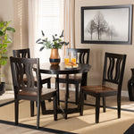 Load image into Gallery viewer, Baxton Studio Elodia Modern And Contemporary Transitional Two-Tone Dark Brown And Walnut Brown Finished Wood 5-Piece Dining Set
