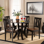 Load image into Gallery viewer, Baxton Studio Noelia Modern And Contemporary Transitional Two-Tone Dark Brown And Walnut Brown Finished Wood 5-Piece Dining Set
