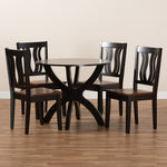 Load image into Gallery viewer, Baxton Studio Karla Modern And Contemporary Transitional Two-Tone Dark Brown And Walnut Brown Finished Wood 5-Piece Dining Set
