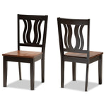 Load image into Gallery viewer, Baxton Studio Fenton Modern And Contemporary Transitional Two-Tone Dark Brown And Walnut Brown Finished Wood 2-Piece Dining Chair Set
